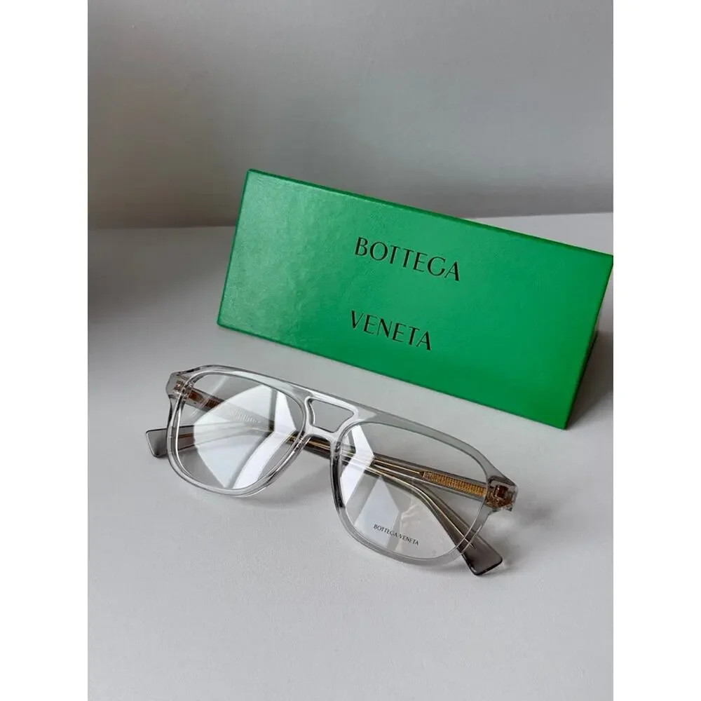 NEW Bottega Veneta BV1294O Grey Aviator Eyeglasses Frames